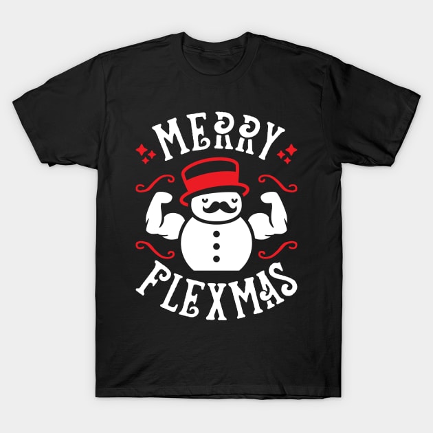 Merry Flexmas (Funny Christmas Gym Pun) T-Shirt by brogressproject